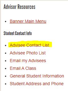 advisee contact